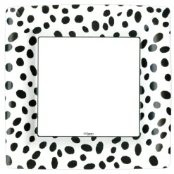 Spots Square Paper Dinner Plates in Black - 8 Per Package