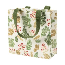 Sprigs and Berries Small Square Gift Bag - 1 Each
