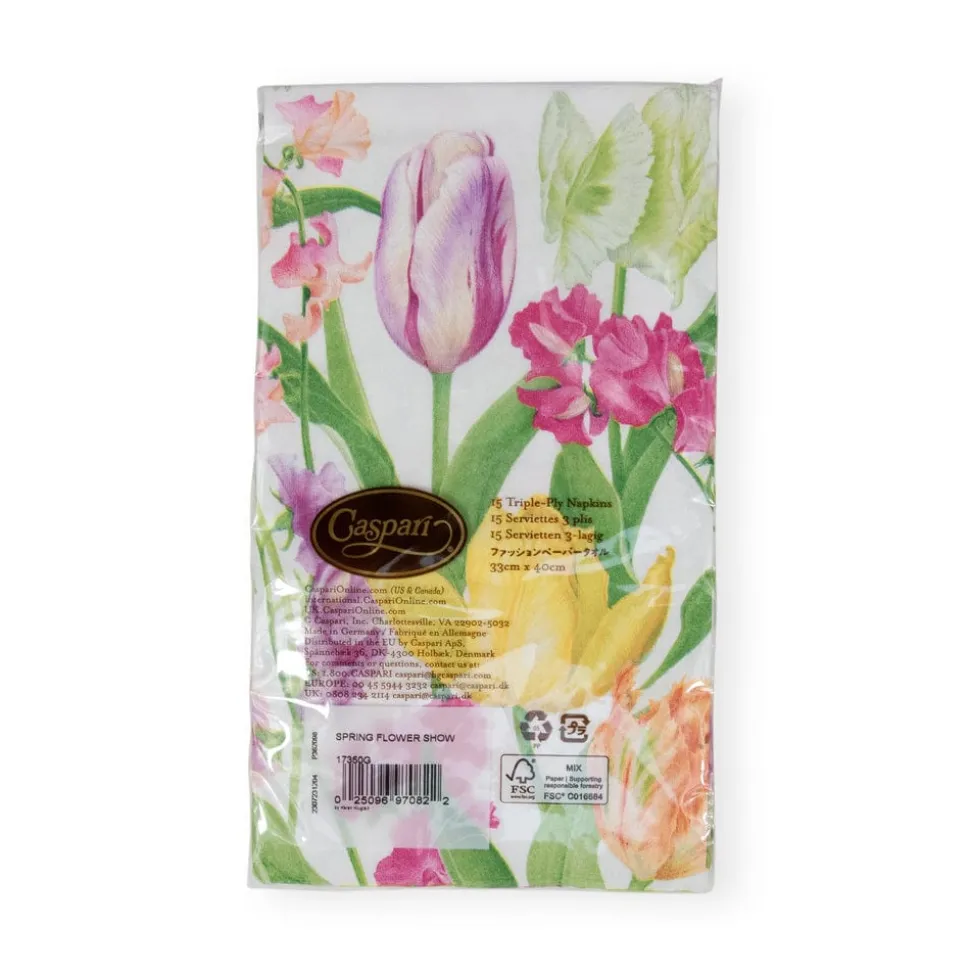 Spring Flower Show Guest Towel Napkins - 15 Per Package
