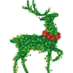 Stag Topiary Die-Cut Ornament Gift Tags - 4 Per Package