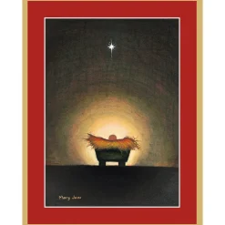 Star and Creche Personalized Christmas Cards