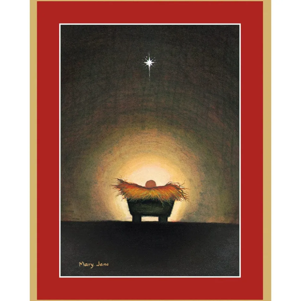 Star and Creche Personalized Christmas Cards