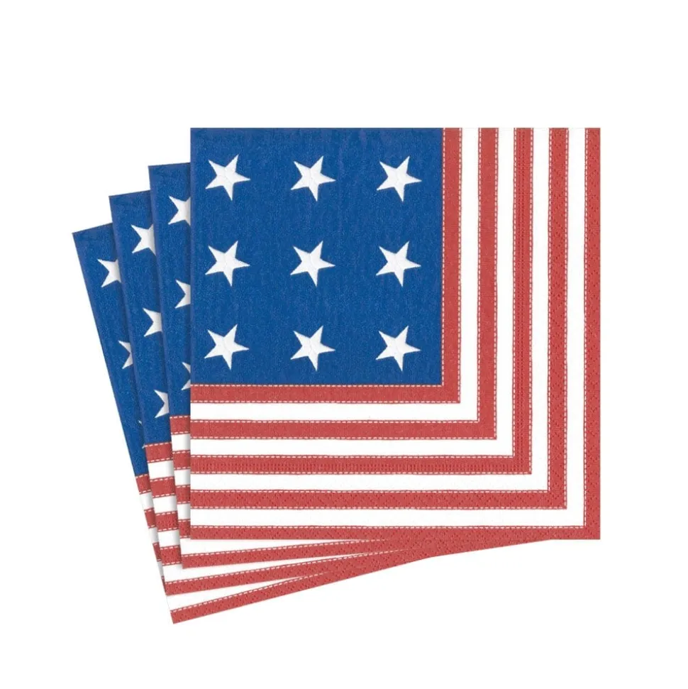 Star Spangled Paper Cocktail Napkins - 20 Per Package