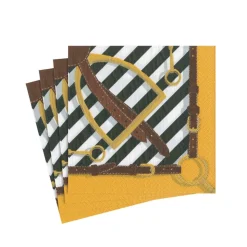 Stirrup and Silks Black/White Cocktail Napkin - package of 20