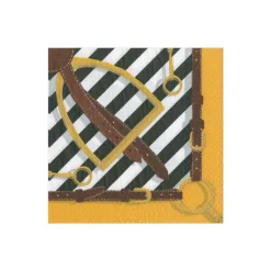 Stirrup and Silks Black/White Cocktail Napkin - package of 20