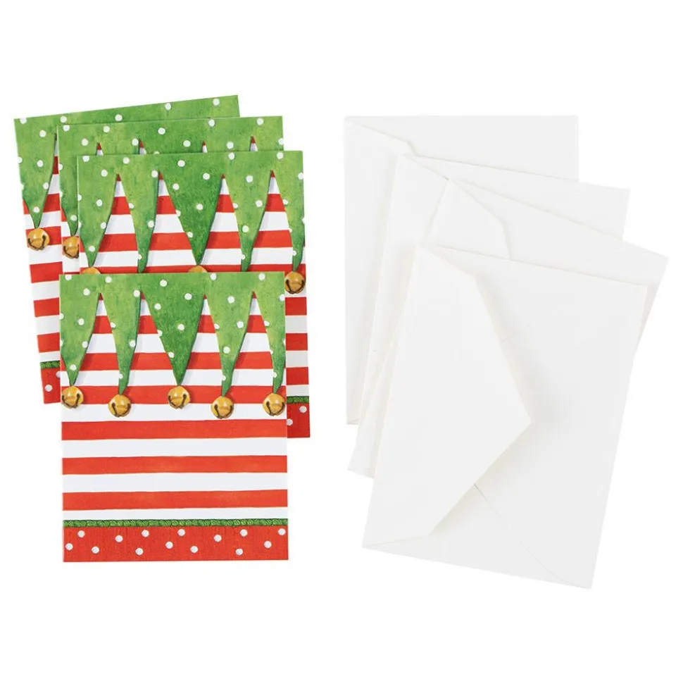 Stocking Stripe Gift Enclosure Cards - 4 Mini Cards & 4 Envelopes