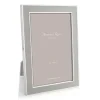 Stone Grey Enamel 4" x 6" Picture Frame with Silver Trim - 1 Each