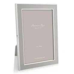 Stone Grey Enamel 4" x 6" Picture Frame with Silver Trim - 1 Each