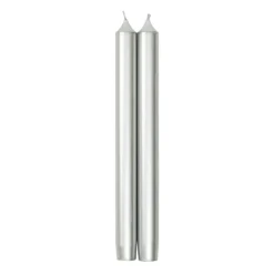 Straight Taper 10" Candles in Silver - 2 Candles Per Package, 6 Packages Included