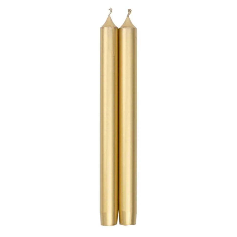 Straight Taper 10" Candles in Gold - 4 Candles