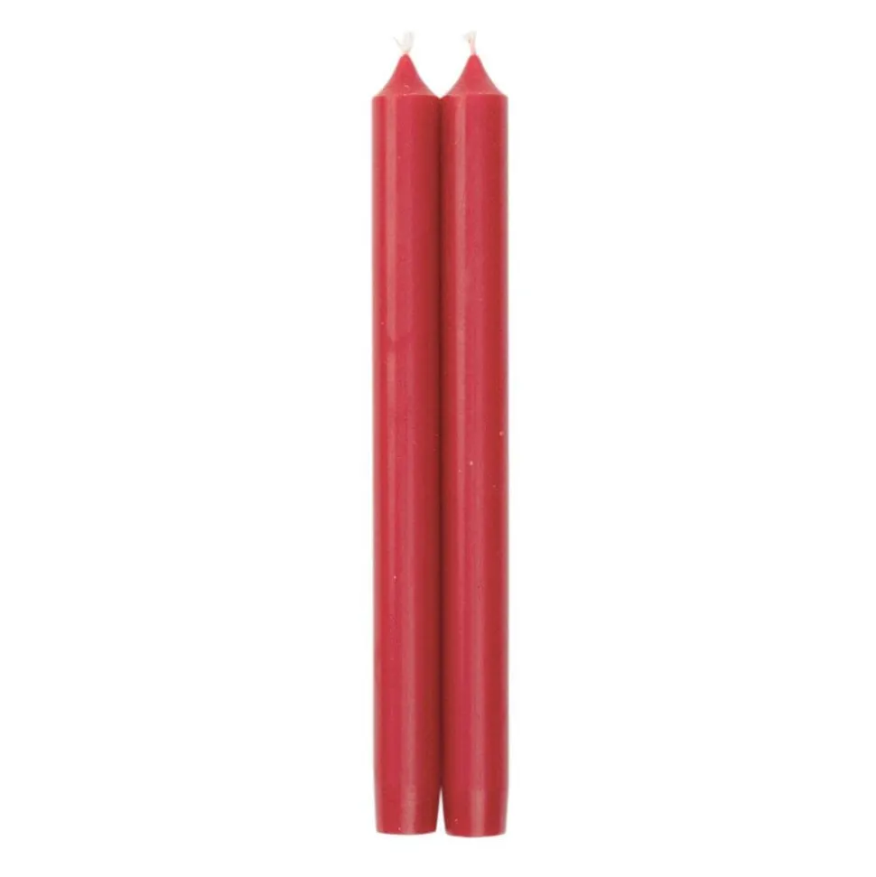Straight Taper 10" Candles in Red - 2 Candles Per Package, 6 Packages Included