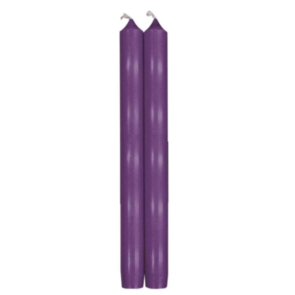 Straight Taper 10" Candles in Aubergine - 2 Candles Per Package, 6 Packages Included
