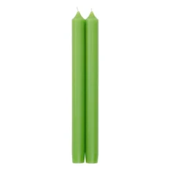 Straight Taper 10" Candles in Spring Green - 2 Candles Per Package, 6 Packages Included