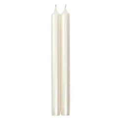 Straight Taper 10" Candles in White Pearlescent - 2 Candles Per Package