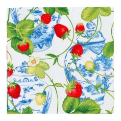 Strawberries And Cream Cocktail Napkins - 20 Per Package