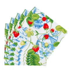 Strawberries And Cream Cocktail Napkins - 20 Per Package