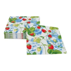 Strawberries And Cream Cocktail Napkins - 20 Per Package