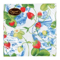 Strawberries And Cream Cocktail Napkins - 20 Per Package