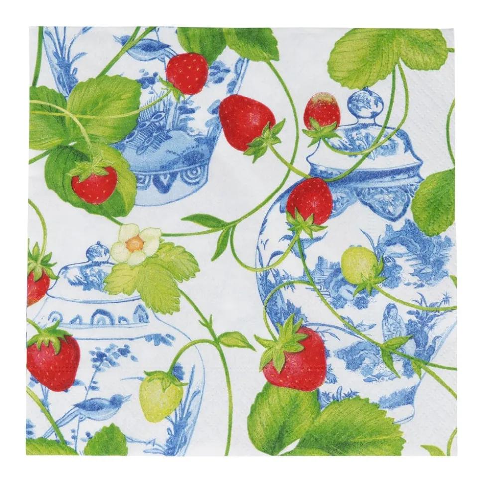 Strawberries And Cream Luncheon Napkins - 20 Per Package