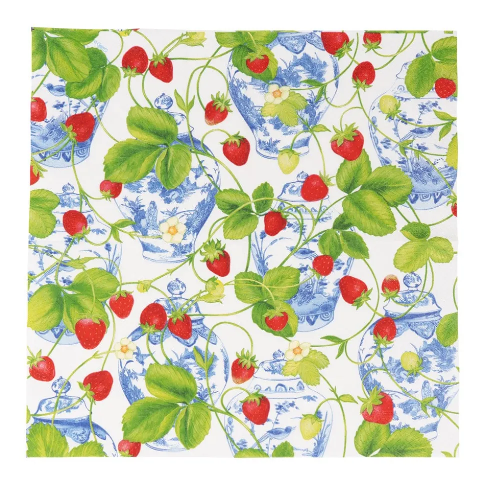 Strawberries And Cream Luncheon Napkins - 20 Per Package