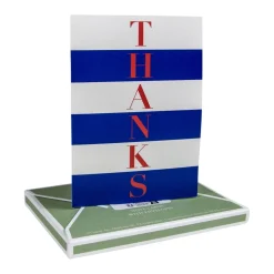 Striped Thanks Thank You Notes - 8 Note Cards And Envelopes