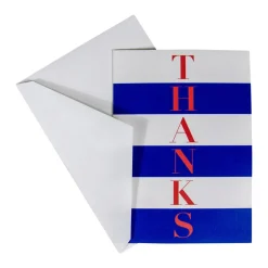 Striped Thanks Thank You Notes - 8 Note Cards And Envelopes