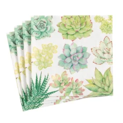 Succulents Paper Cocktail Napkins - 20 Per Package