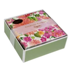 Summer Blooms Boxed Paper Cocktail Napkins - 40 Per Box