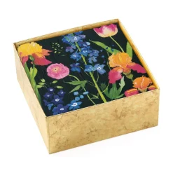 Summer Garden Boxed Paper Cocktail Napkins in Black - 40 Per Box