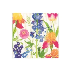 Summer Garden Paper Cocktail Napkins in White - 20 Per Package