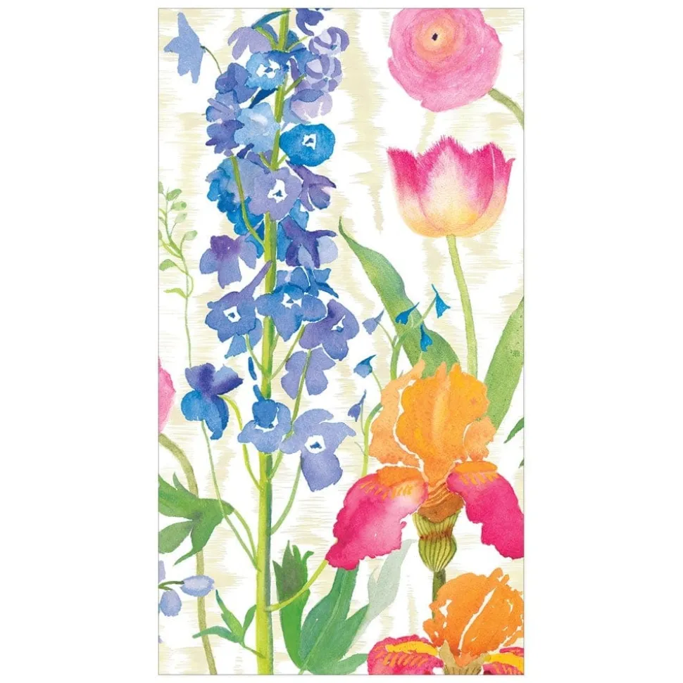 Summer Garden Paper Guest Towel Napkins in White - 15 Per Package