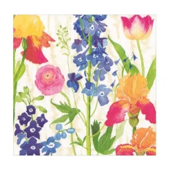 Summer Garden Paper Luncheon Napkins in White - 20 Per Package