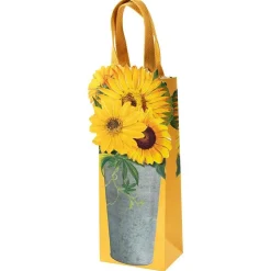 Sunflowers Wine & Bottle Gift Bag - 1 Each