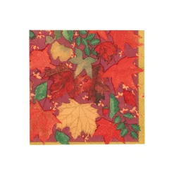Swirling Leaves Burgundy Cocktail Napkins - includes 20 Cocktail Napkins