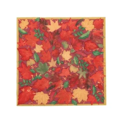 Swirling Leaves Burgundy Cocktail Napkins - includes 20 Cocktail Napkins