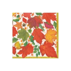Swirling Leaves White Cocktail Napkins - includes 20 Cocktail Napkins