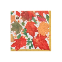 Swirling Leaves White Cocktail Napkins - includes 20 Cocktail Napkins