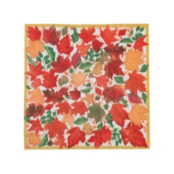 Swirling Leaves White Cocktail Napkins - includes 20 Cocktail Napkins
