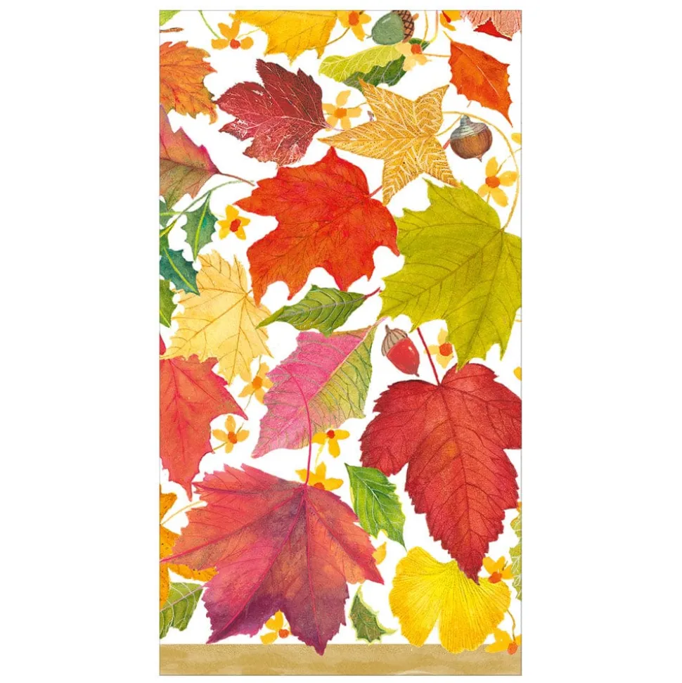 Swirling Leaves White Guest Towels - includes 15 Guest Towels