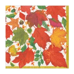 Swirling Leaves White Luncheon Napkins - includes 20 Luncheon Napkins