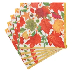 Swirling Leaves White Luncheon Napkins - includes 20 Luncheon Napkins