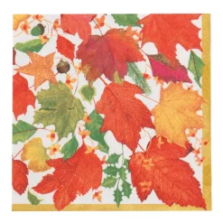 Swirling Leaves White Luncheon Napkins - includes 20 Luncheon Napkins