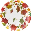 Swirling Leaves White Paper Dinner Plates - includes 8 Paper Dinner Plates
