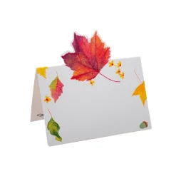 Swirling Leaves White Place Cards - includes 8 Place Cards
