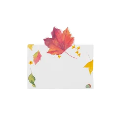 Swirling Leaves White Place Cards - includes 8 Place Cards