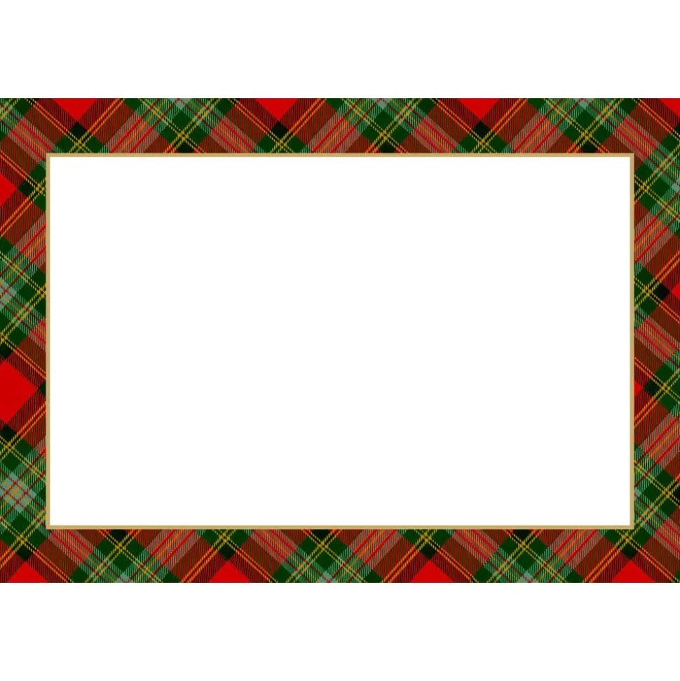 Tartan Red Foil Place Cards - includes 8 Cards