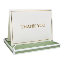 Thank You Gold Embossed Thank You Notes - 8 Note Cards And Envelopes