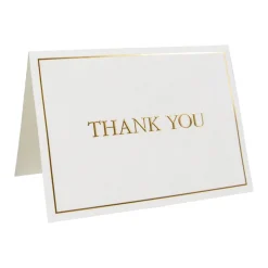 Thank You Gold Embossed Thank You Notes - 8 Note Cards And Envelopes
