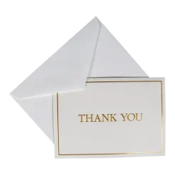 Thank You Gold Embossed Thank You Notes - 8 Note Cards And Envelopes