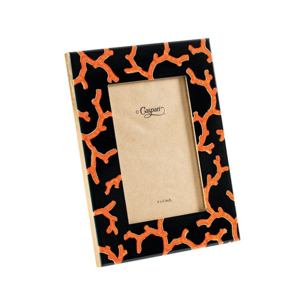 The Coral Sea Black 4" x 6" Lacquer Picture Frame - includes 1 frame